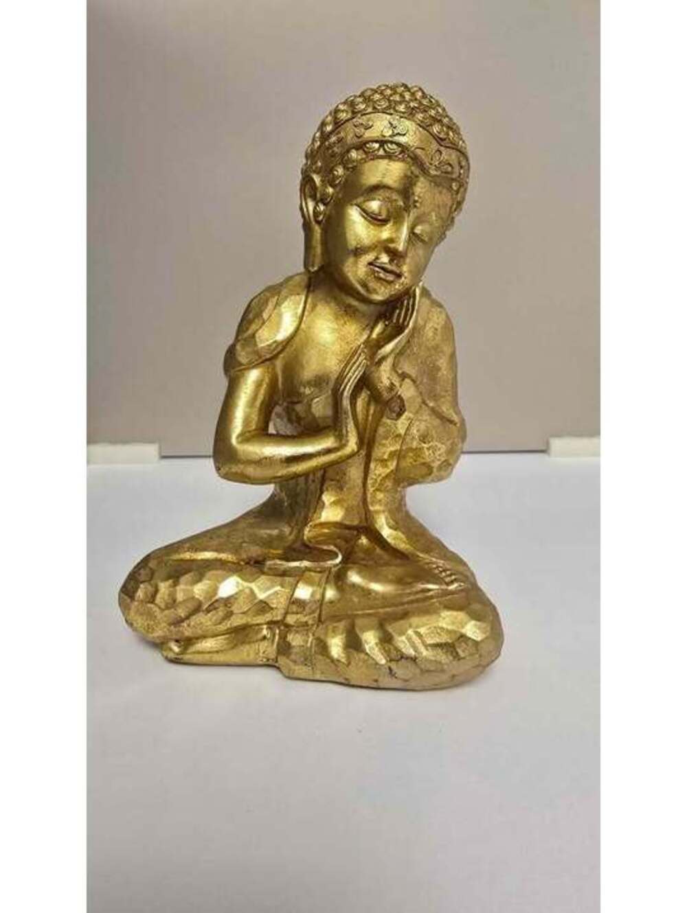 Gold Buddha Statue Meditation Zen Decor Spiritual Home Accent